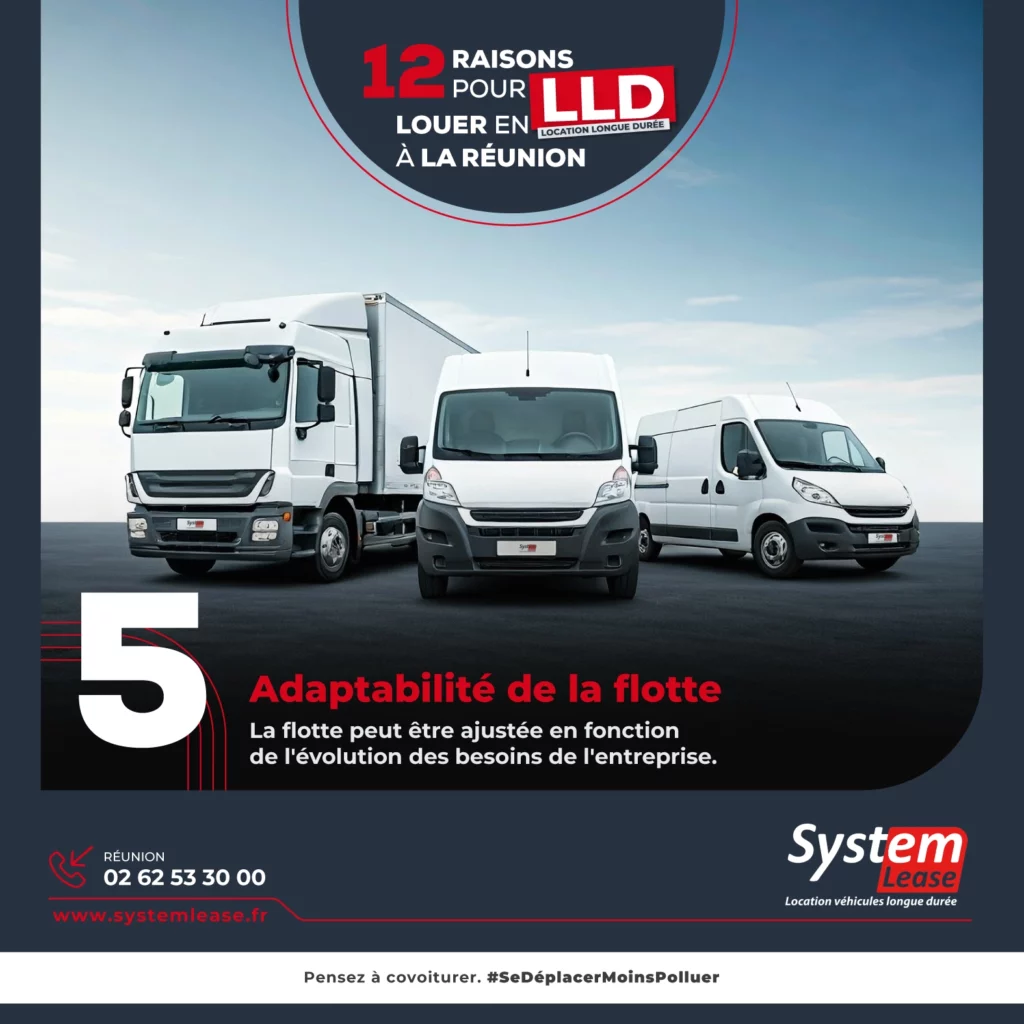 Camion porteur, fourgon et utilitaire blanc proposés en location longue durée à La Réunion par System Lease.
